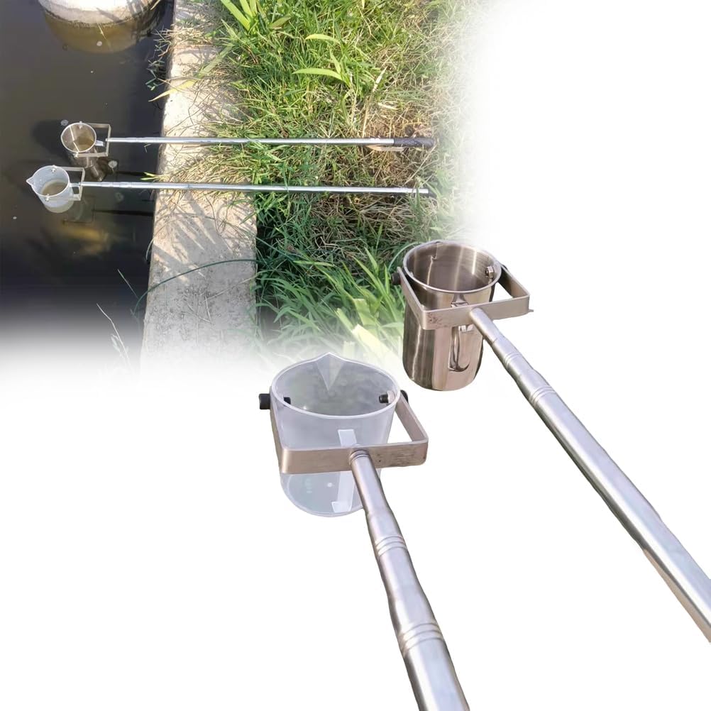 Telescopic Water Sampler Adjustable 0.65-6m - Portable Sewage Sampling Pole with Pendulum Beaker Ladle,500/1000ml Collection Cup for Efficient Water Sampling,Metal 1000ml,0.65~1.5m