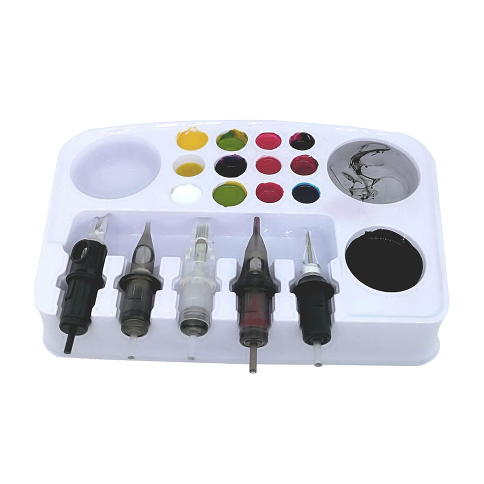 Tatuaggio 24pcs Dispositivo di Cartuccia del Tatuaggio del Tatuaggio del Tatuaggio del Titolare del Tatuaggio del Titolare del Tatuaggio (Color : Blanc)