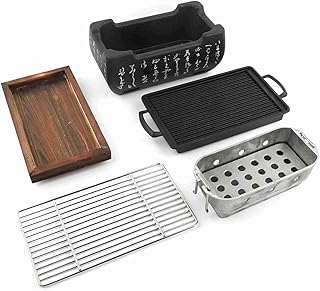 Rectangular Furnace, Japanese Barbecue Charcoal Stove, Alcohol Stove for Japanese Cuisine, Dust Filter Air Circulation, Independent Carbon Trough Temperature Control