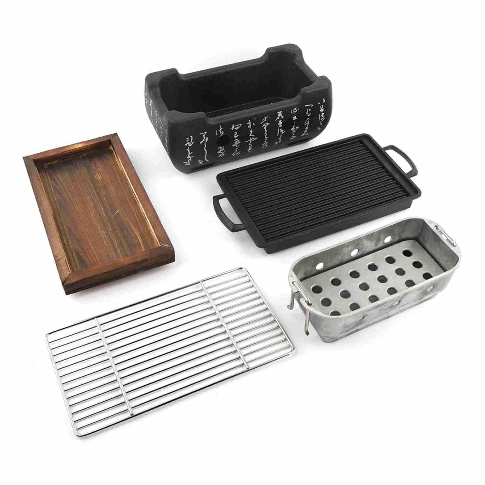 Yosoo Health Gear Japoński Prostokątny Grill Węglowy, 7 Cali