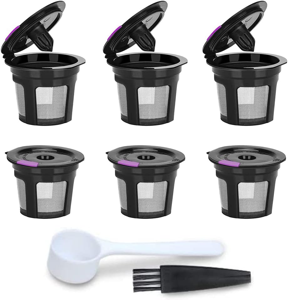 Reusable K Cups for KMini/KDuo, 6 Pack Reusable Coffee Filters Pods