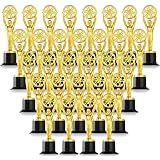 Sasylvia 30 Pcs Mini Trophies Gold Plastic Awards for Film Party and Teachers Fake Trophy Statue for Award Ceremony, Party Celebrations and Appreciation Gift