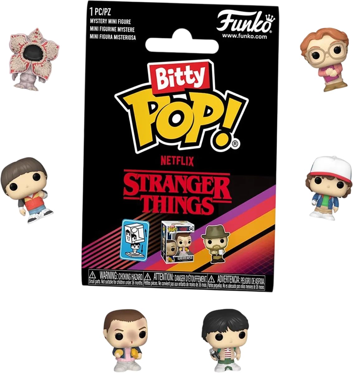 Funko Bitty Pop! Singles: ST SZN1-32 Pieces PDQ - Logoand A Surprise Mystery Mini Figure - 0.9 Inch (2.2 Cm) - Stranger Things Collectable - Stackable Display Shelf Included - Gift Idea