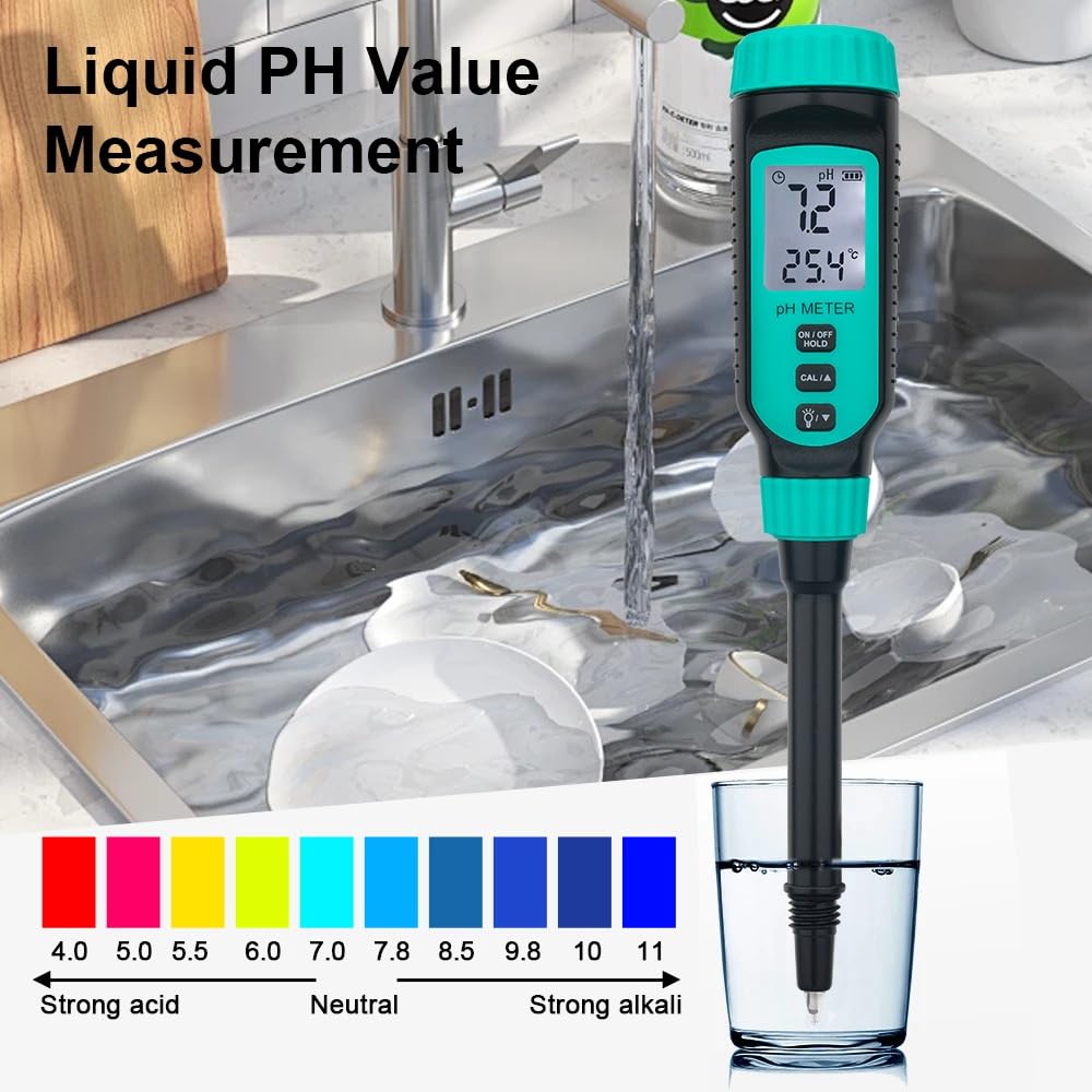 Miernik PH 4 w 1 Tester gleby profesjonalny kwasymetr wyświetlacz LCD z podświetleniem przenośny miernik płynnego ciasta chlebowego