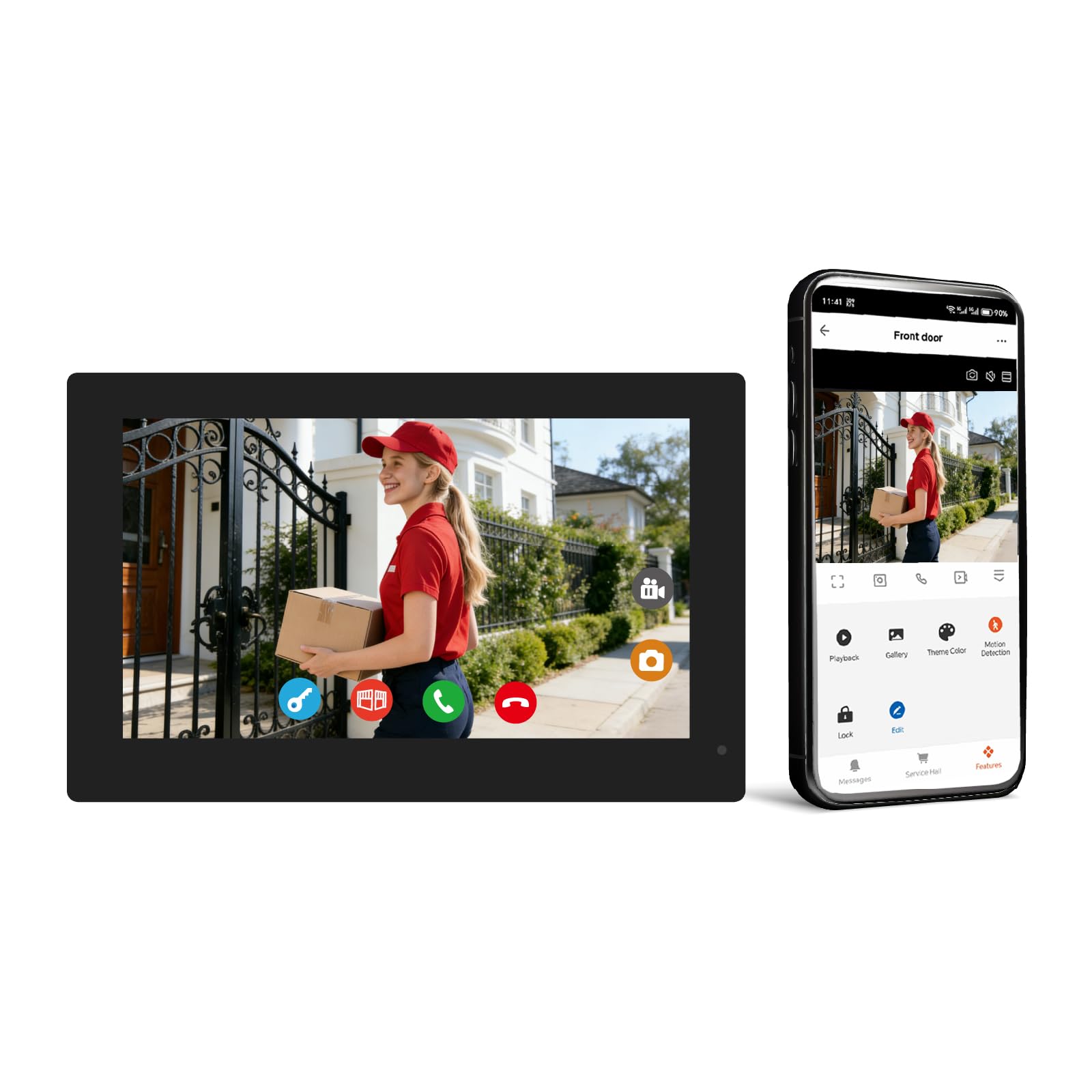 Videocitofono con monitor touch da 7 pollici, compatibile SOLO con i sistemi di videocitofonia KW02-IP7, KW06-IP7, KW02-IP10, KW07-IP7-kit 1080P