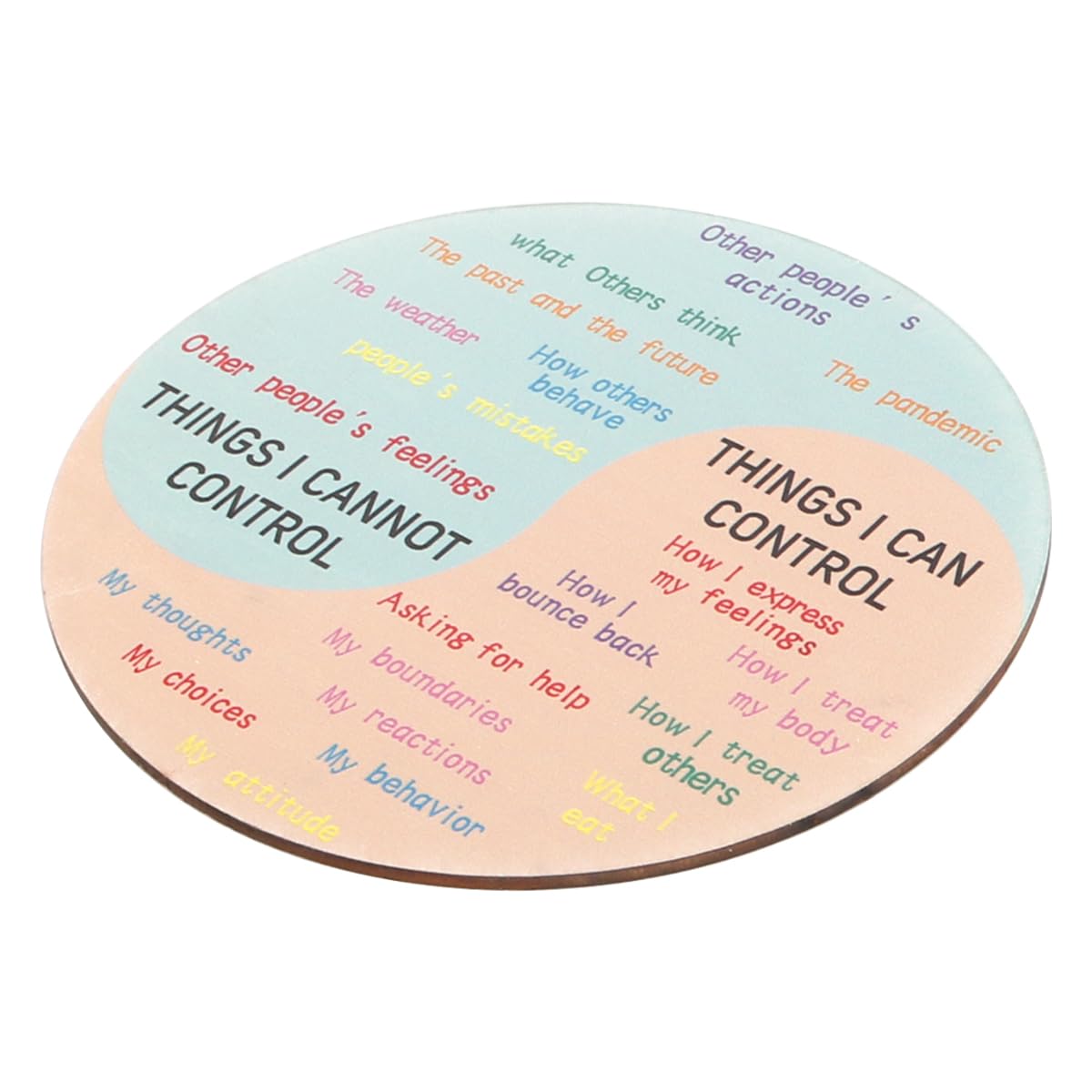 Roue des Sentiments en Bois avec Support 15 cm x 15 cm