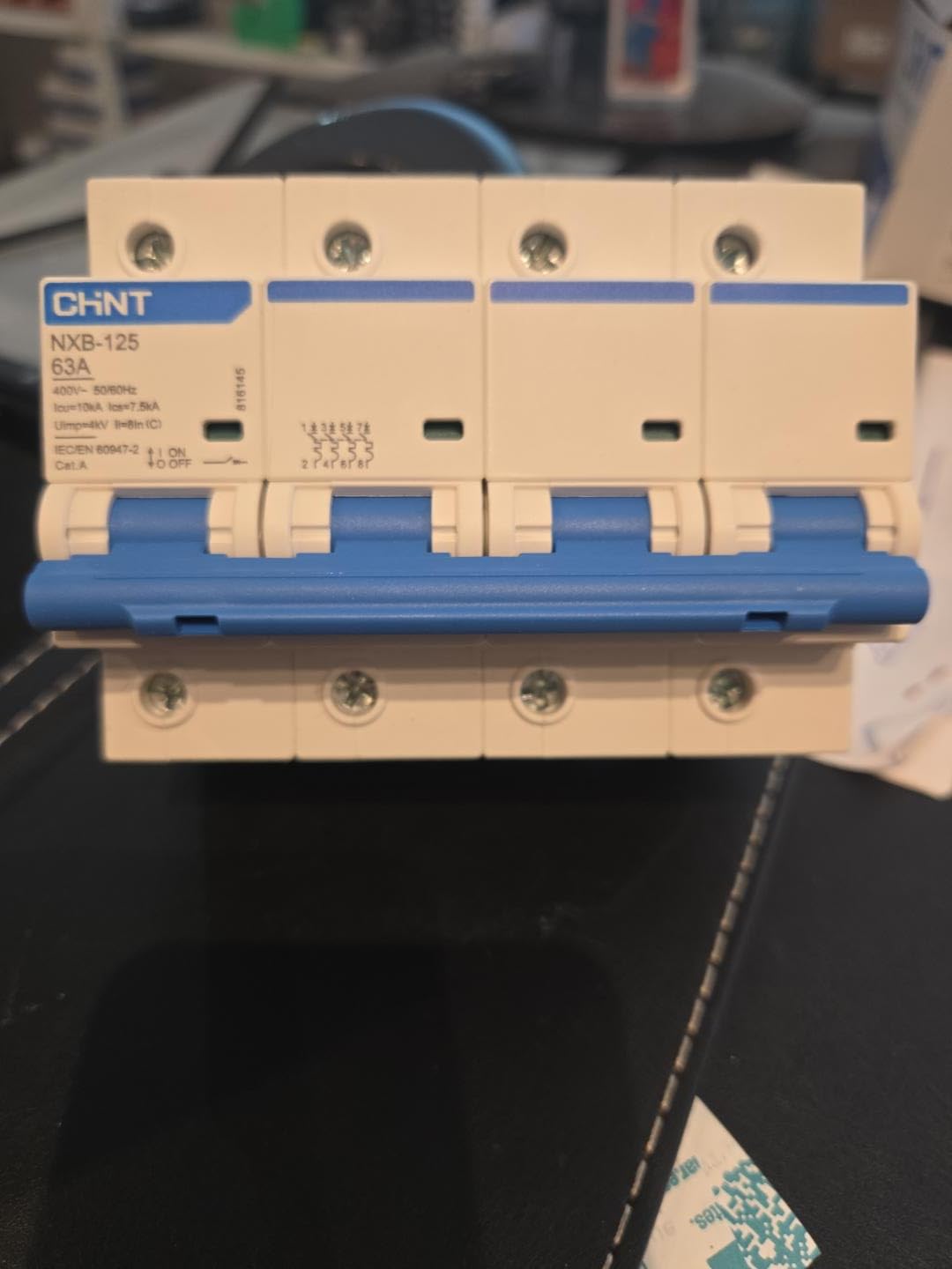 CHINT NXB-125 4P C63 – Interruptor automático magnetotérmico modular, 4 polos, 63 A – IEC/EN 60947-2