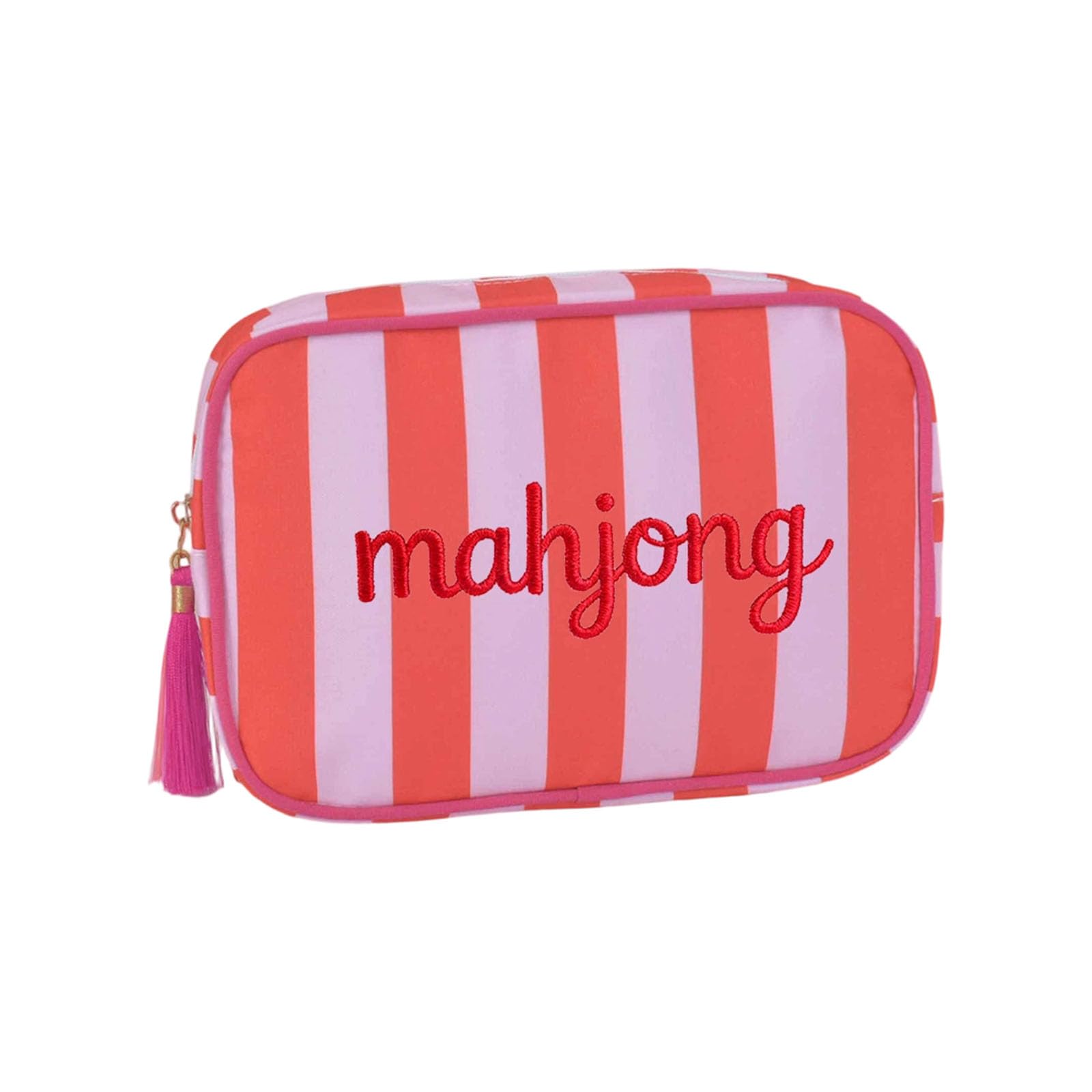 Aqvjd Reinforced Canvas Mahjong Storage Bag with Secure Closure for Game Lovers and Family Activities Foldable Container