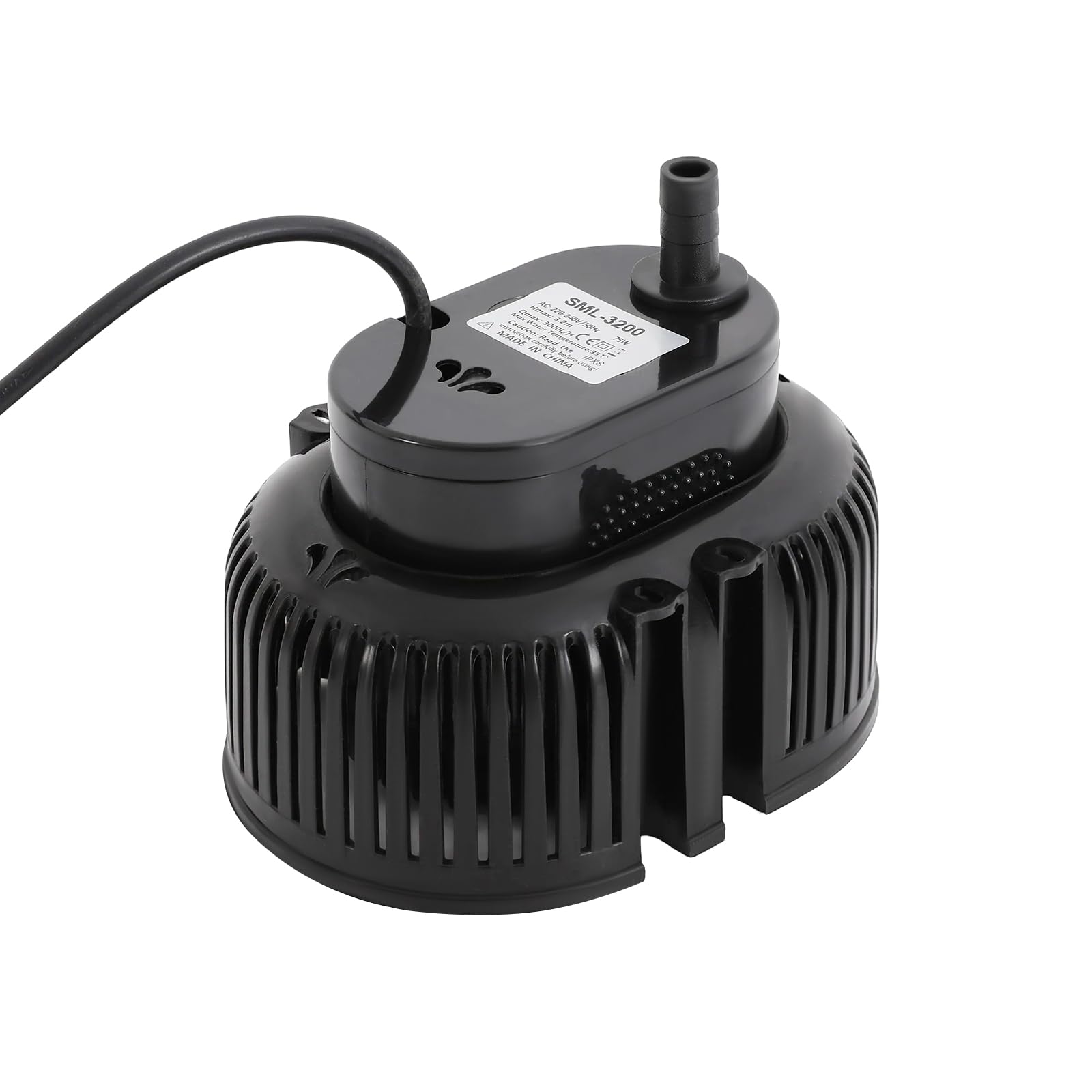 Pompe de piscine 75 W pour pataugeoire, pompe filtrante avec conduite d'eau, raccords, pompe filtrante IPX8 pour étangs, bassins, piscines, fontaines, aquariums, irrigation agricole (noir)