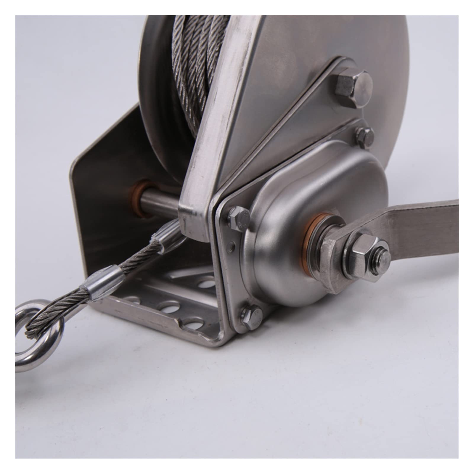 Kettenzug, 1200 lbs 304 Edelstahl selbsthemmende Winde / 10m Stahldrahtseil Haken Zwei Way Bremse
