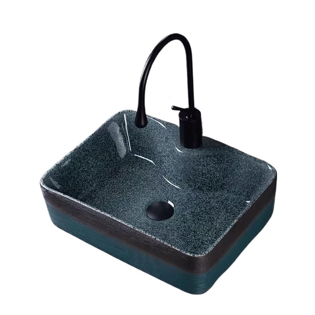 Bathroom Countertop Vessel Sink Square Art Basin Above Counter Balcony Wash Ceramic Hotel Bathroom Single Bathroom Sinks