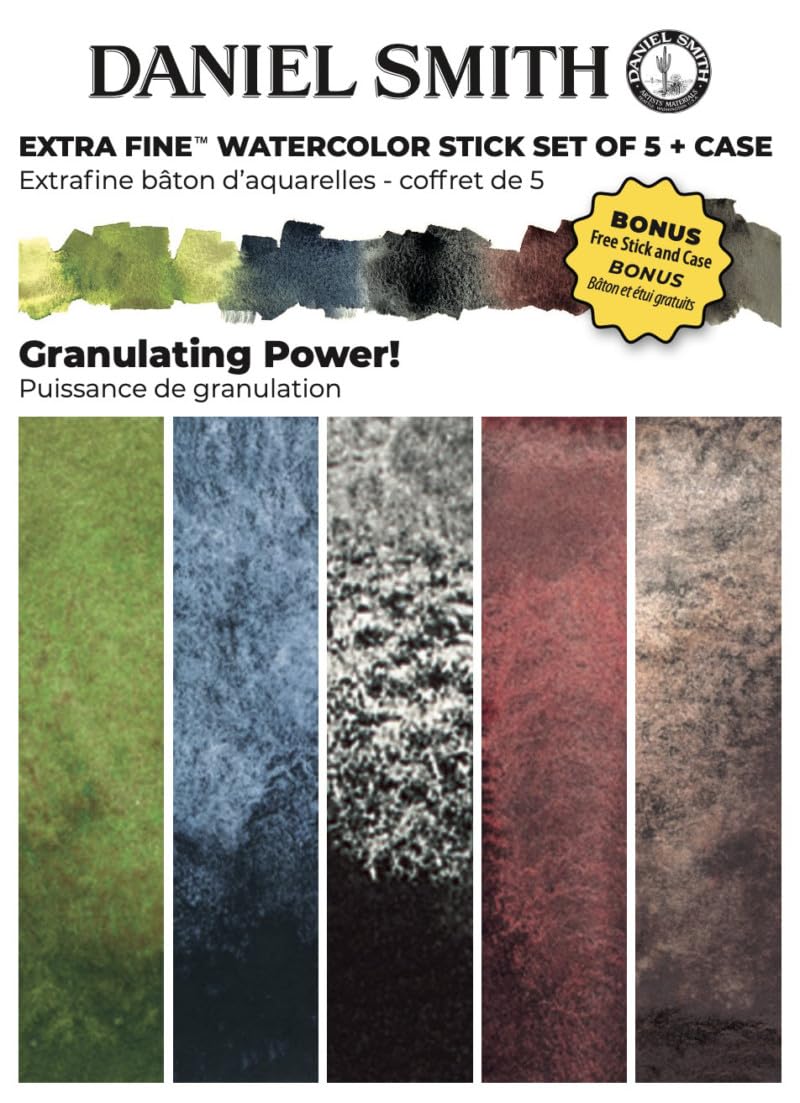 Daniel Smith Lot de 5 bâtons d'aquarelle – Pouvoir granulant
