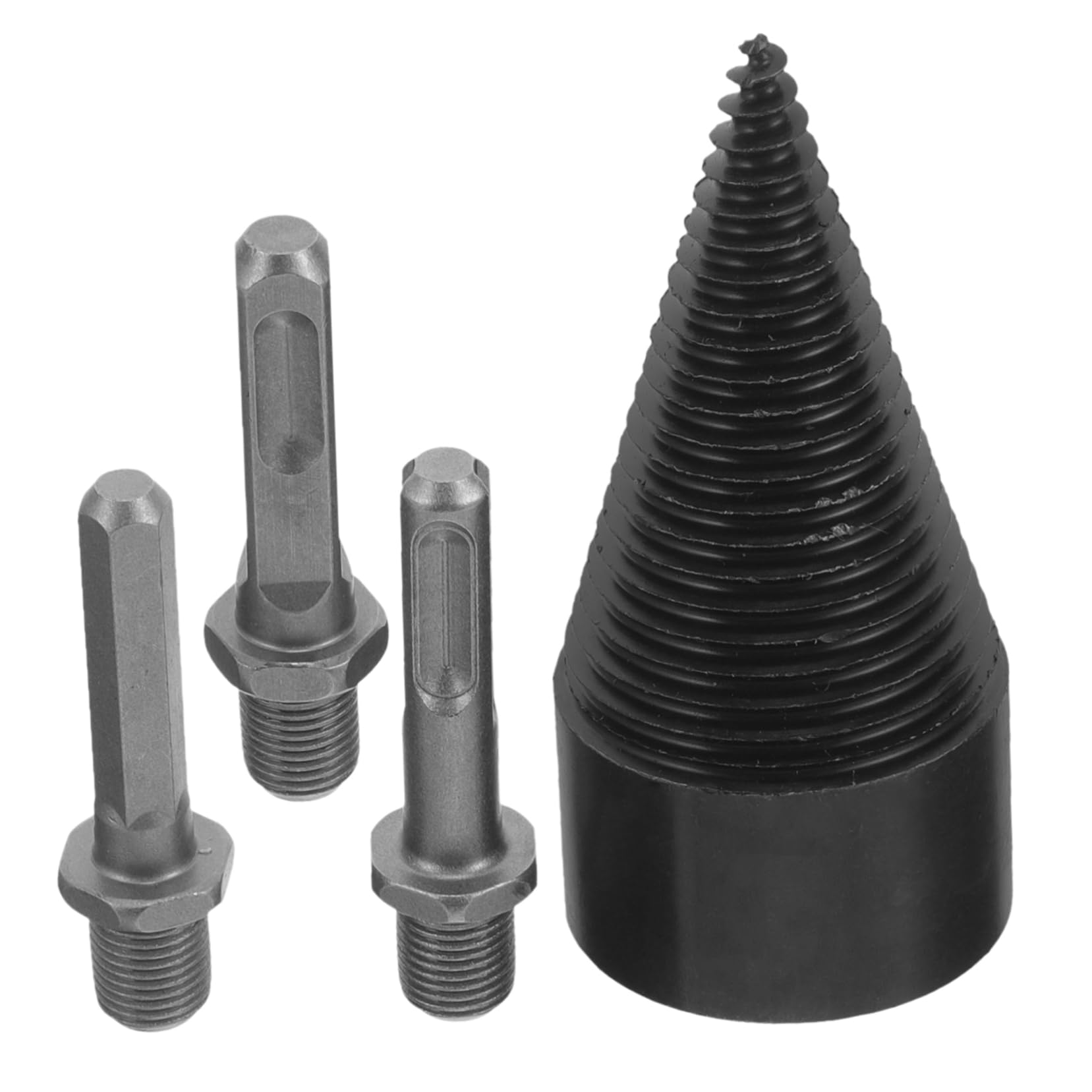Sosoport Punta per Legno da Ardere in Acciaio, Utensile per Spaccalegna Elettrico, Nero, Resistente Agli Urti, per Taglio Rapido