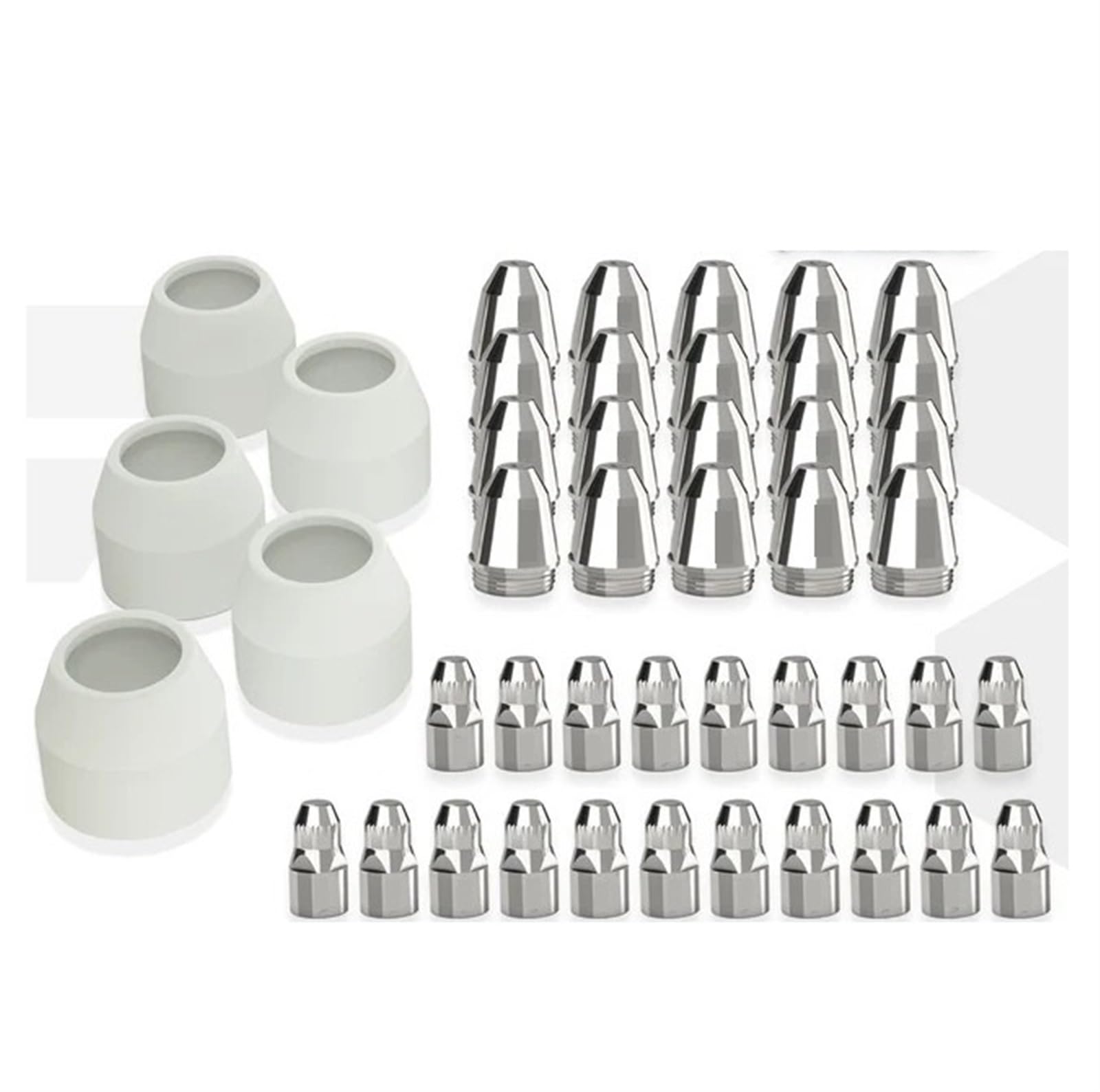 ZagYing 25/45PCS P80 Plasma Cutting Consumables Kits Shield Cups Tips Nozzles Electrodes CNC Plasma Cutter Torch Consumables