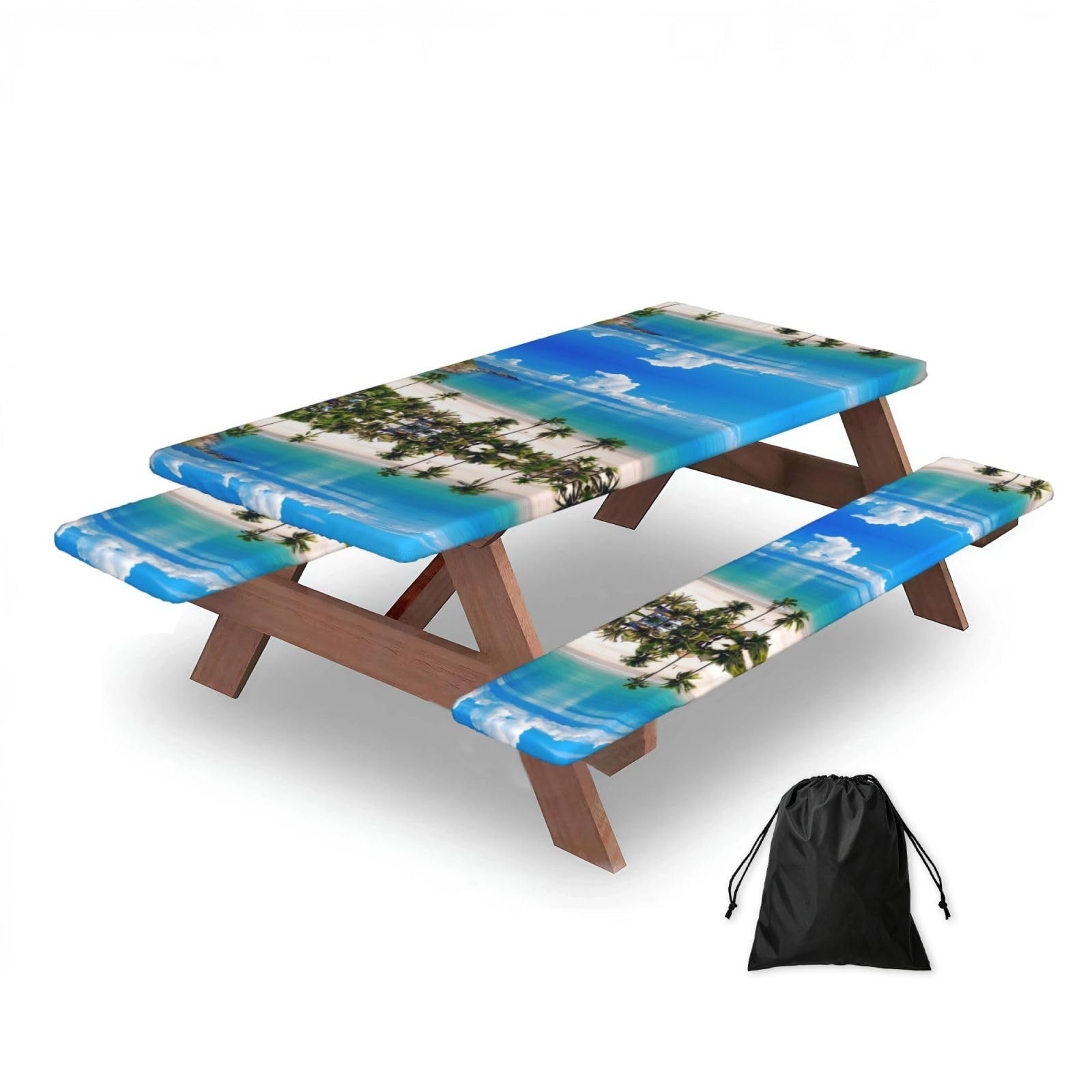 Ocean Sea Beach Rectangular water-repellent picnic tablecloths, outdoor camping, picnic, BBQ