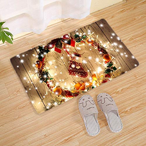 Christmas Mat Outdoor Carpet Doormat Santa Ornament Christmas Decoration for Home Xmas Navidad Deco Noel New Year Gift 2021 (H)