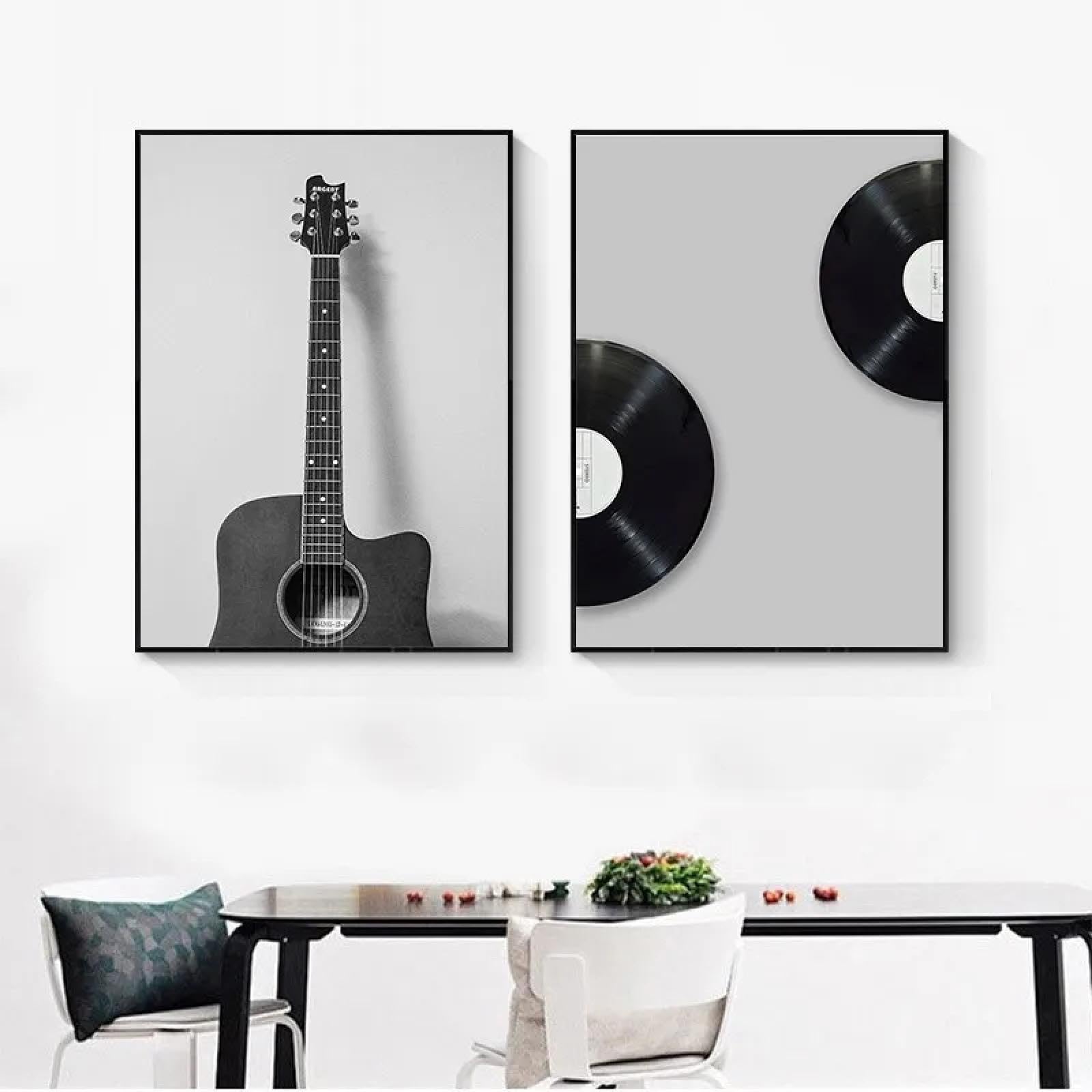 Images d'art mural rétro noir et blanc pour décorer un salon - 8