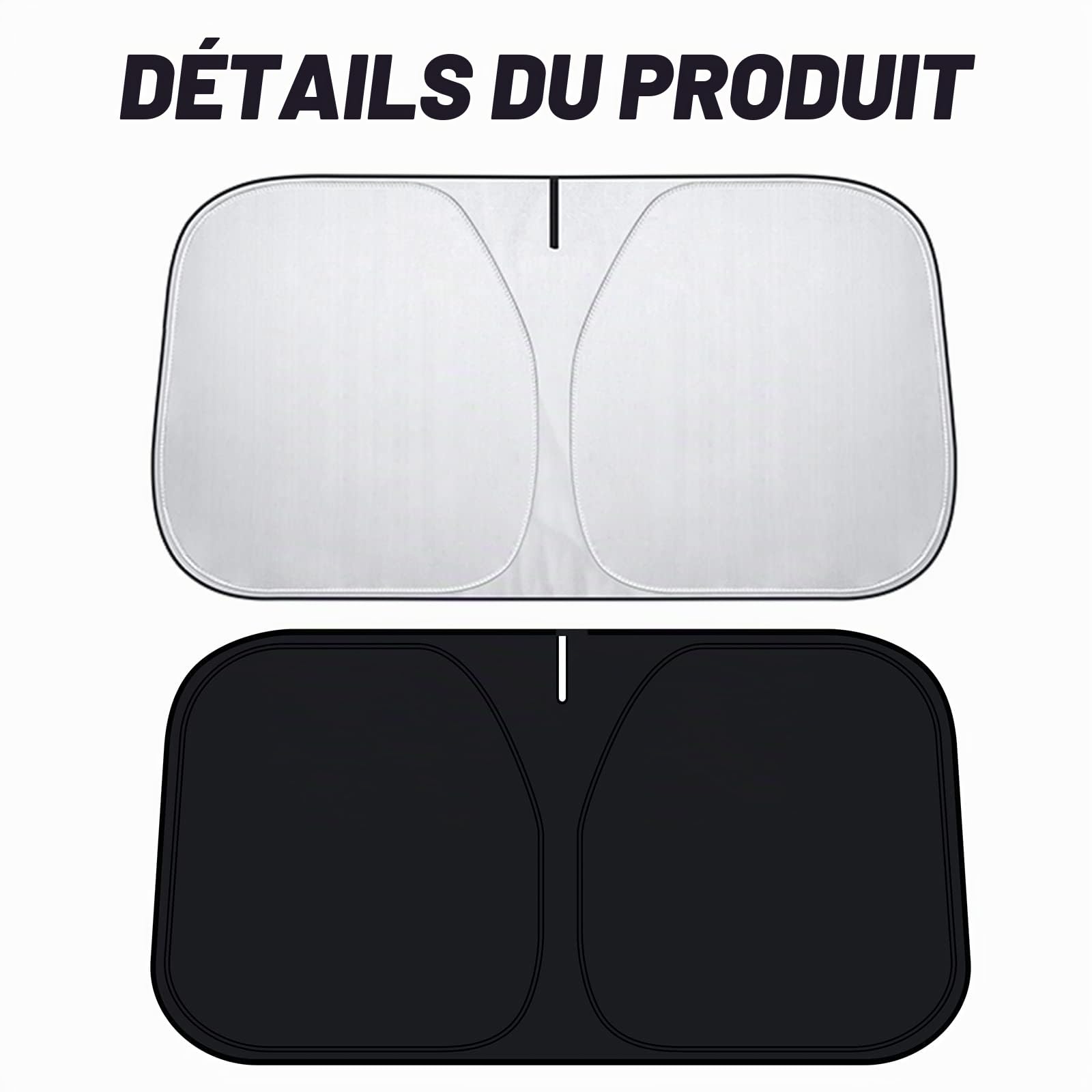 D-Lumina Pare-soleil de pare-brise pour accessoires Fo-rd Mustang 2015-2022 (ne convient pas pour Fo-rd Mustang Mach-E), pare-soleil de fenêtre avant bloquant les rayons UV, matériau pliable 210T
