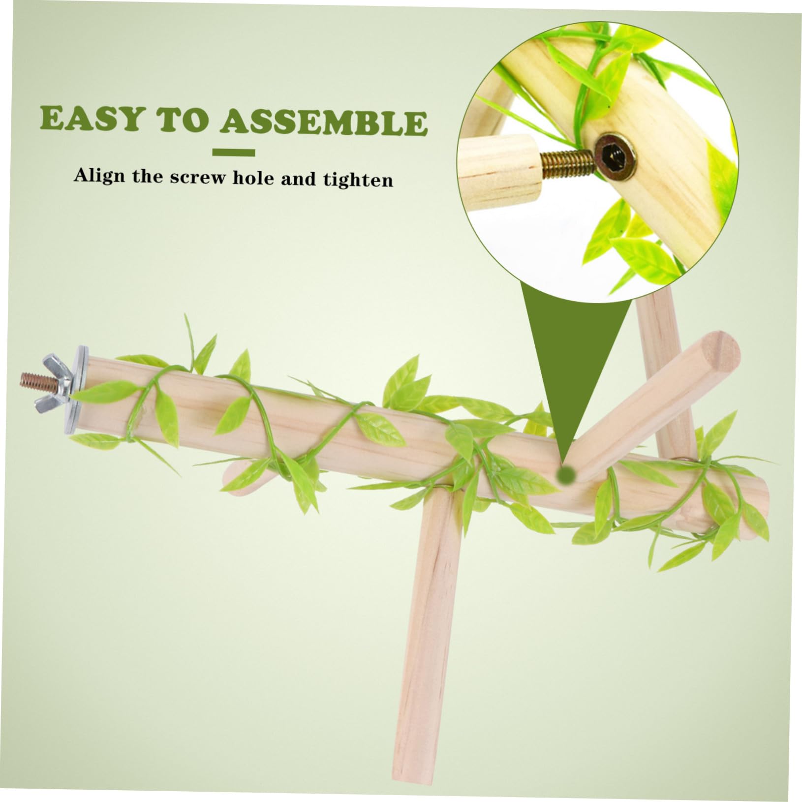 Mikikit 1PC Solid Bird Cage Stand Rack Multi Forked Pet Bird Standing Pole for Parrots Cockatiels and Finches Durable Pine Easy Assembly Space Saving Design Natural Feel