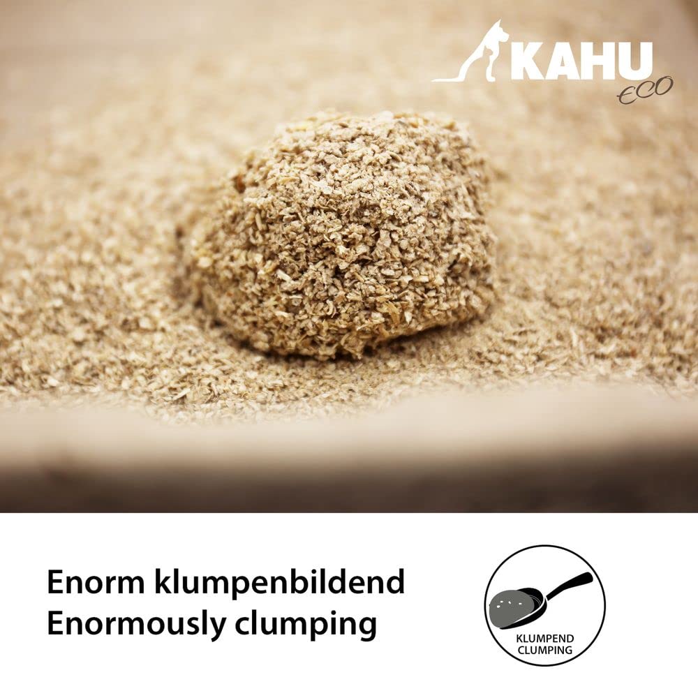 KAHU Eco 100% natural arena para gatos • arena natural • arena natural • Gránulos de madera orgánica • 100% compostables y biodegradables 17,2 kg (40 L)