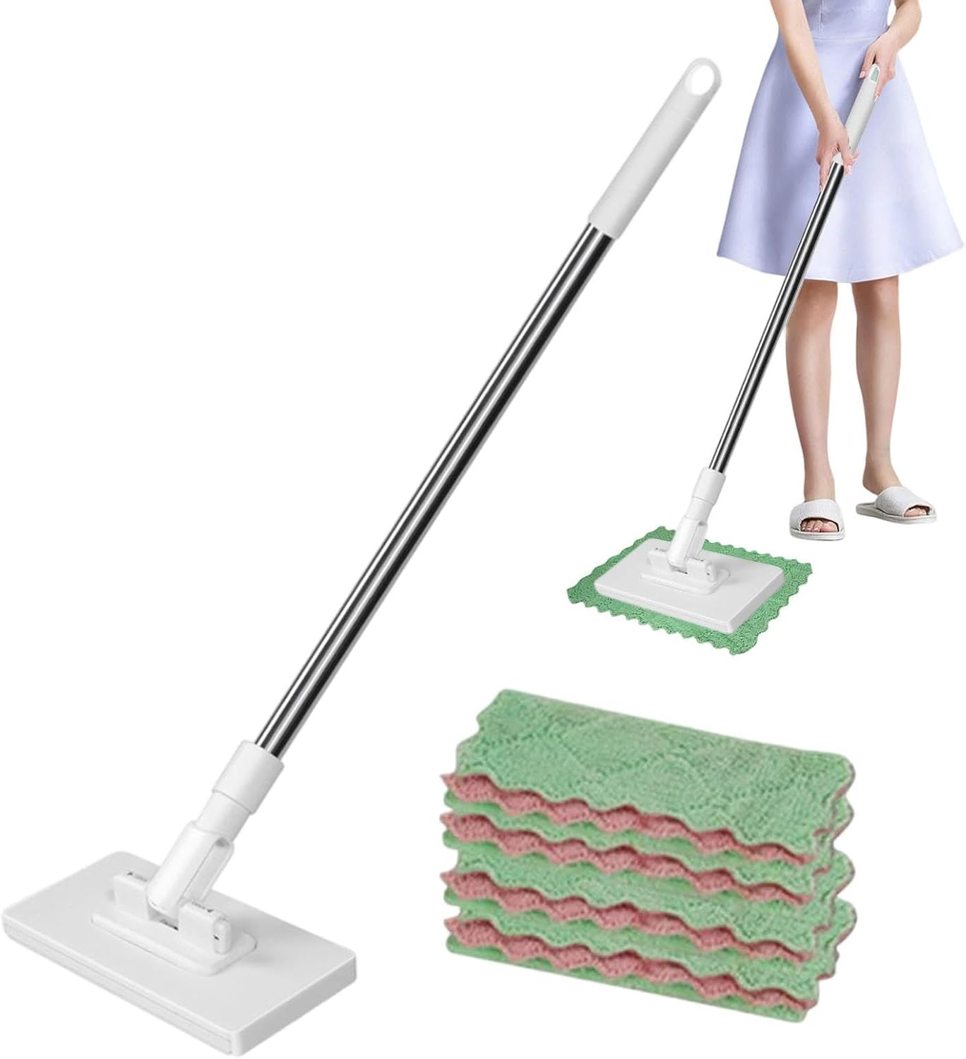 Hands Free Mop 51.1inch Long Handle Reusable Tool