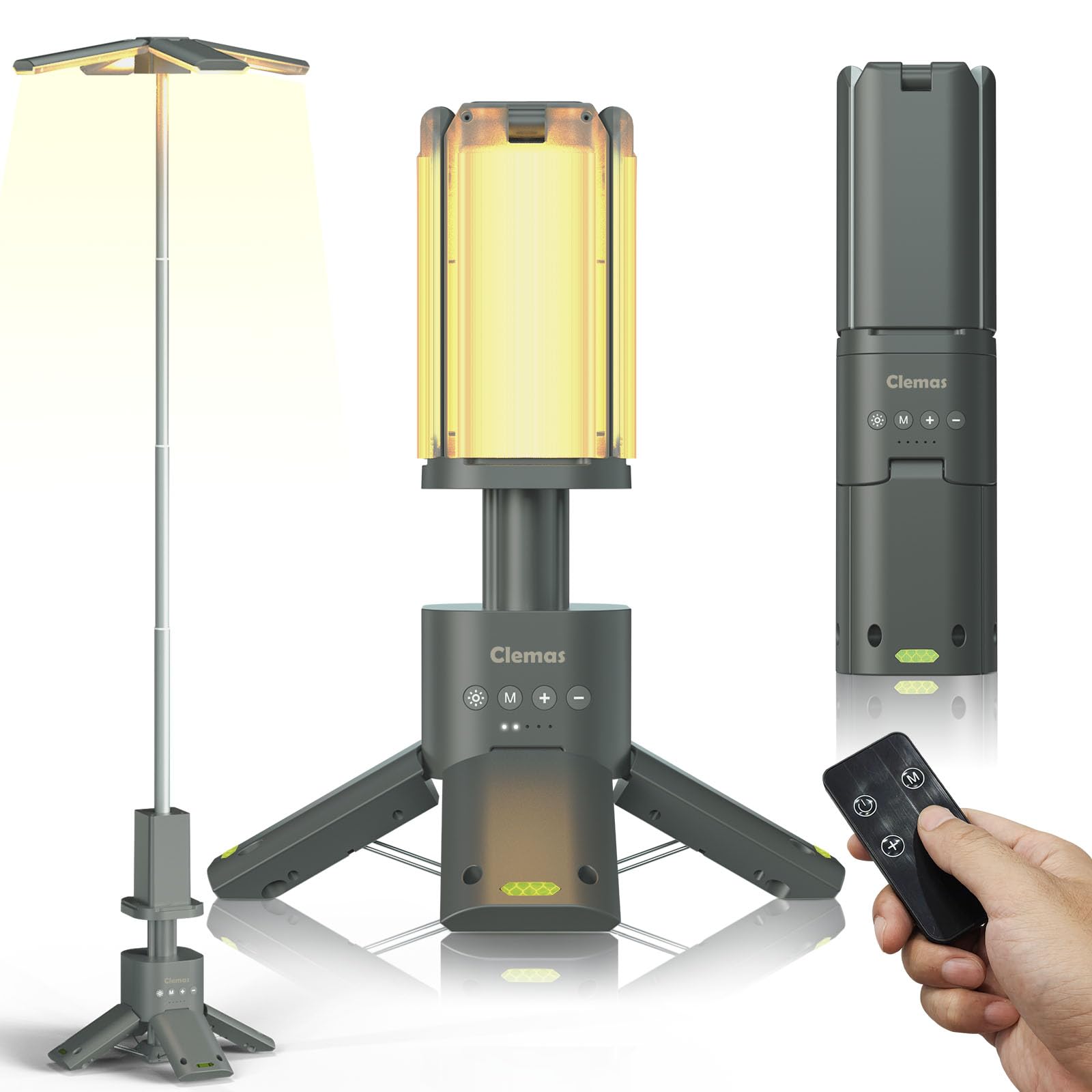 Telescopic Camping Lights Rechargeable 14000 mAh Led Multifunction Magnetic Lanterns Job Site Lighting Cordless Dimmable Camping Tent Lamp Portable Power Supply 6000LM IPX5 Waterproof (Space Gray) — image 1