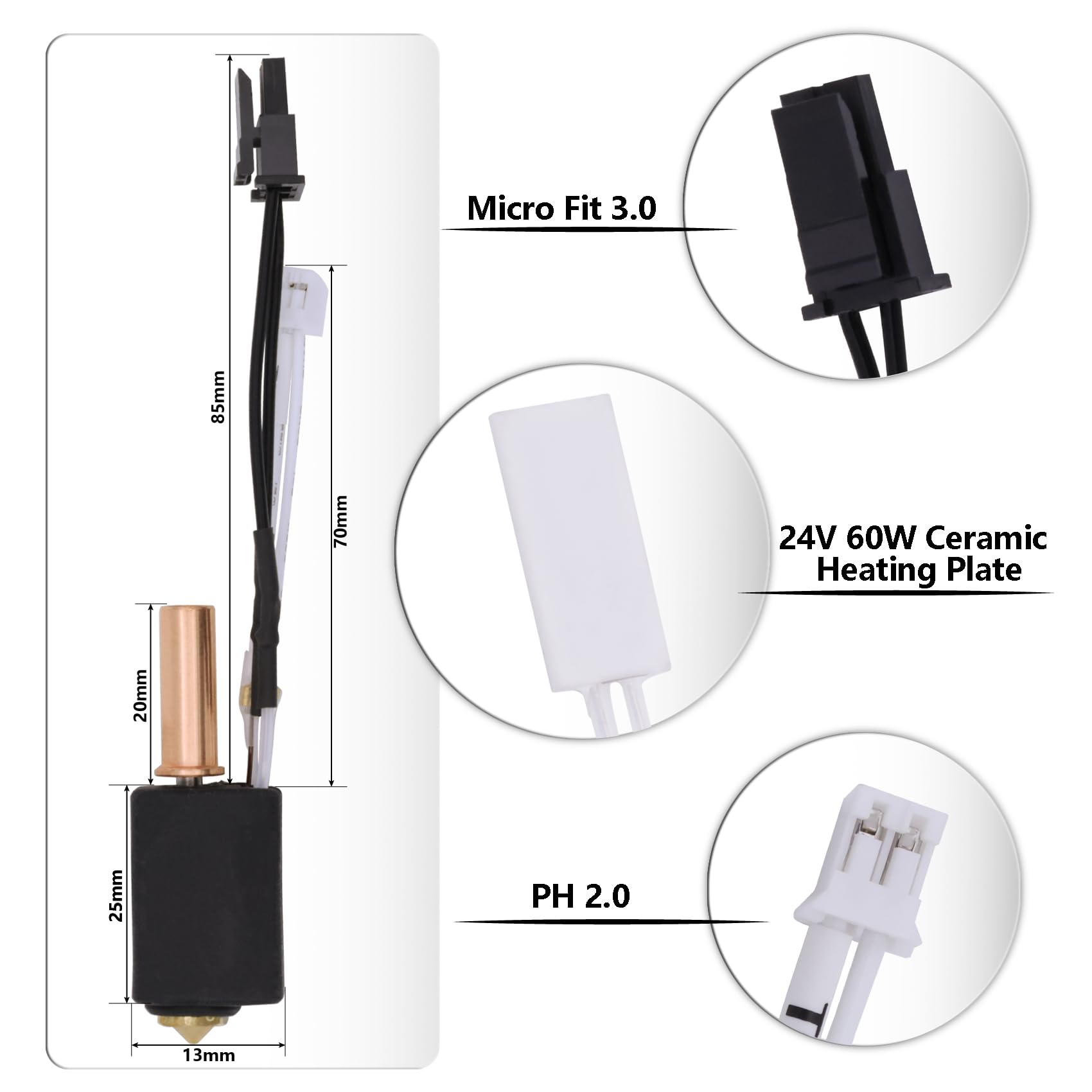 Kit Hotend Ceramica Per Anycubic Kobra 2 - Upgrade 24V 60W Per Stampanti 3D - Foto 5