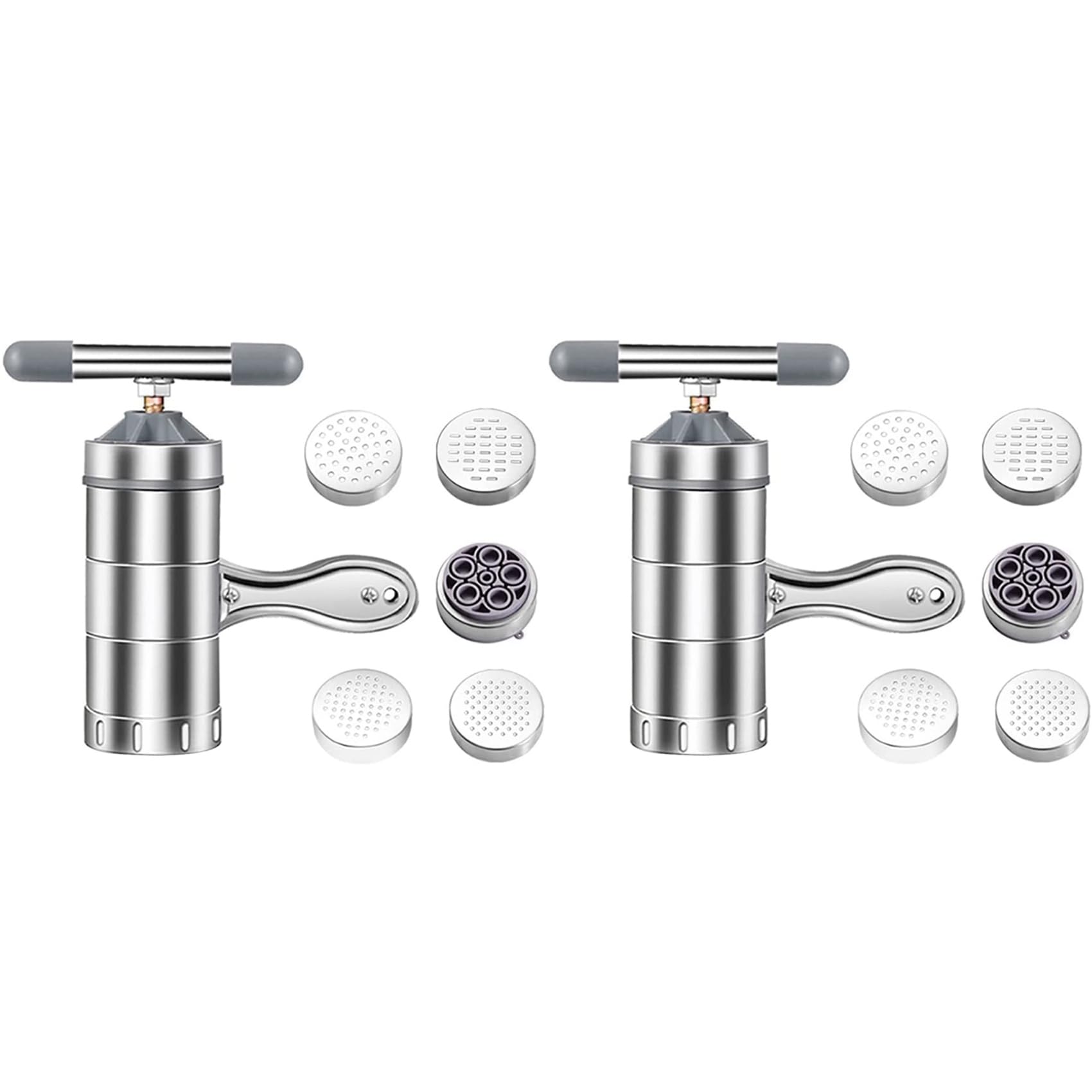 Aundhegrtt 2X Noodle Making Machine,Stainless Steel Manual Noodles Press,Machine Pasta Maker,Noodle Mould