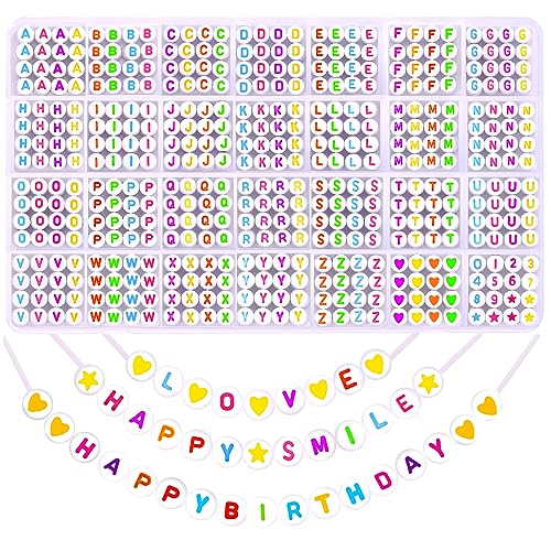 DTYDECLE 1400pcs Colorful Letter Beads Kits