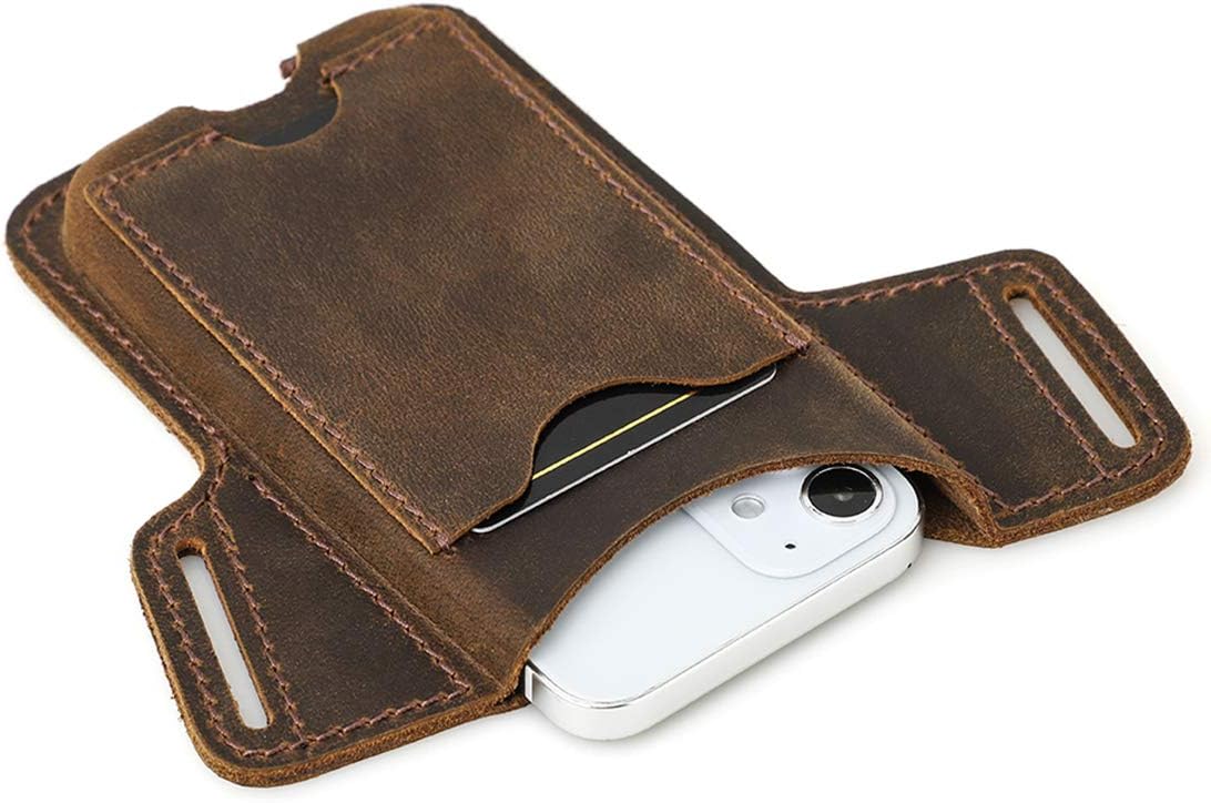 EASYANT Men Leather Phone Holster Universal Case Waist Bag Purse with Belt Hole - Image 3
