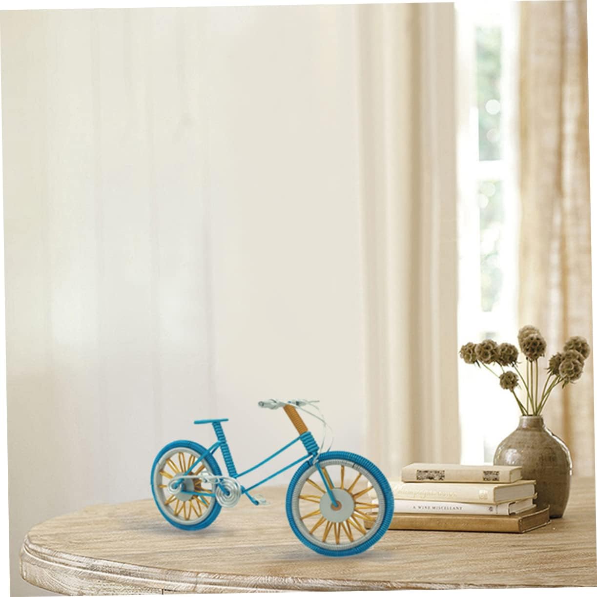 Creative Metal Bicycle Model Figurine for Office and Home Decor | Aluminium Wire Craftsmanship, Blue Finish, Collectible Accent, Suitable for Desks, Shelves, and Display Arrangements