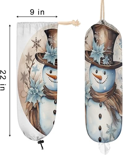 Miniatura 2 de Tavisto Soporte multiusos para bolsas de plástico de muñeco de nieve navideño, tela de poliéster duradera, impermeable, organizador de