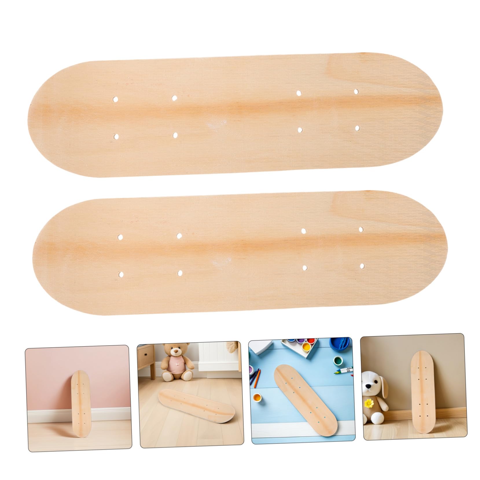 Mini Tabla de Skate en Blanco 7 Capas Madera 3 Piezas