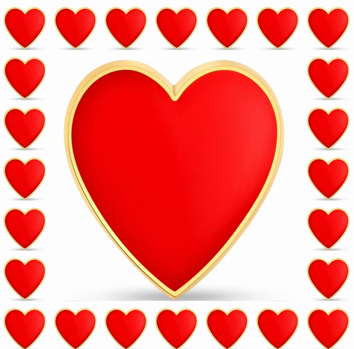 12/25/50/100 pieces enamel red heart Valentine's day Lapel pin Valentine Heart disease awareness brooch pins for clothes love badge gift bulk