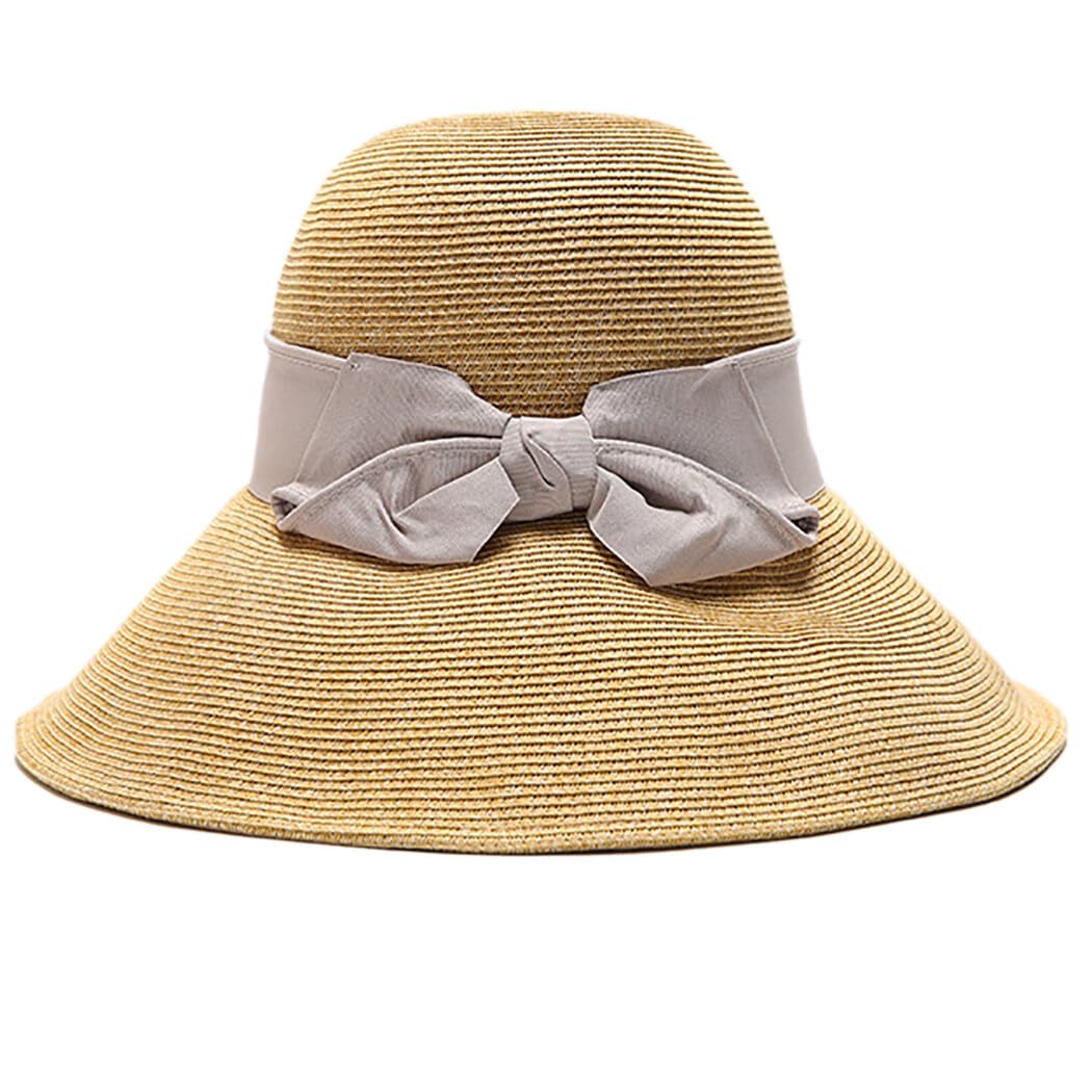 BOSREROY Sombrero de paja personalizado para niñas y mujeres, sombrero plegable ligero a la moda, sombrero de punto para verano, playa, protección solar, color caqui, Caqui, Medium
