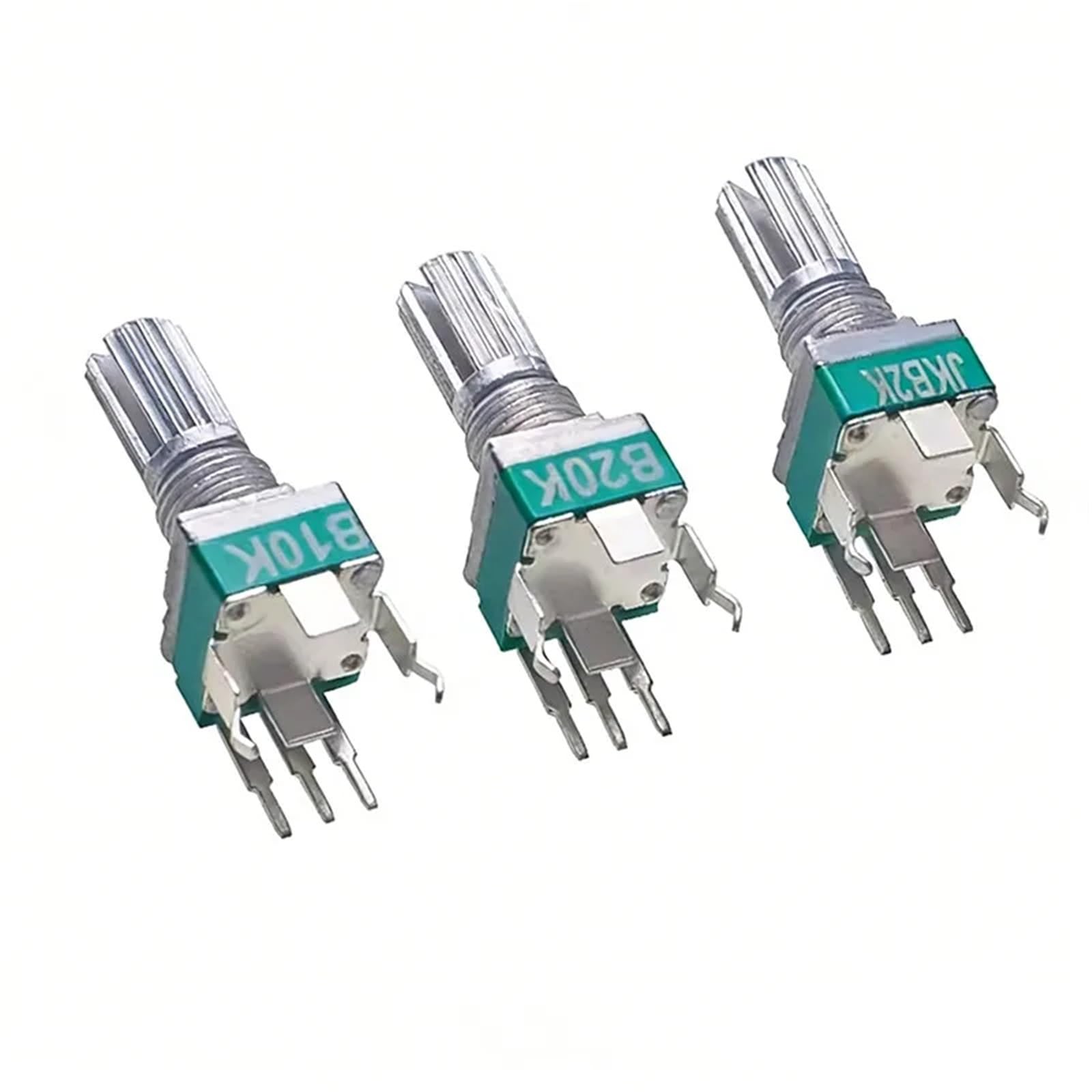 10 Uds R097 potenciómetro de precisión Vertical único RK097 B2K 5K 10K 20K 50K 100K 500K con mango de soporte 15MM 3 pines B502 B103(B504-500K)