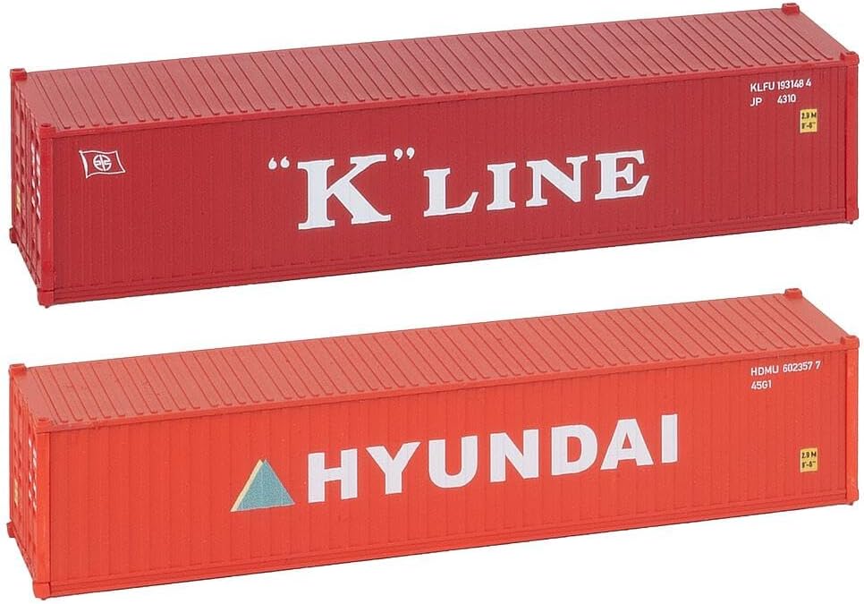 Faller 182055-40' Container K-Line and Hyundai - Track Gauge H0