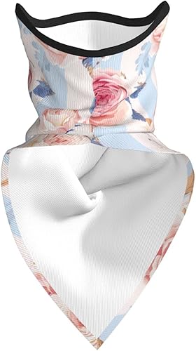 Miniatura 3 de Bufanda con estampado de rayas de flores, protección UV, pasamontañas, resistente al viento, bandana para deportes al aire libre, transpirable,