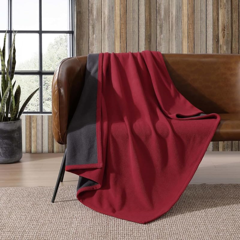BSB HOME Premium Antipill Fleece Light Weight All Season Reversible Ac Blanket/Dohar/Duvets Soft & Breathable Bed, Sofa, Couch, Travel & Camping| 240 x 228 cm (Pattern- Solid, Color- Maroon and Grey) (B0D22NVY5Y) Amazon Price History, Amazon Price Tracker