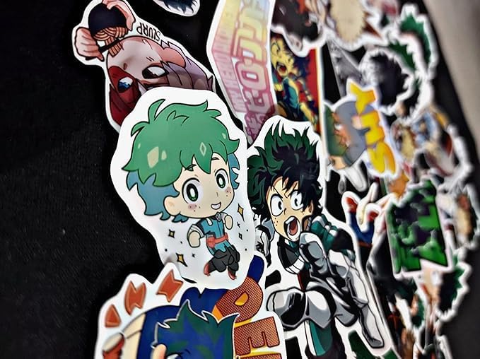 Image of Deku and Shoto Laptop Stickers Pack of 25 Stickers Perfect for Laptops /Mobile /Guitar etc. (Deku & Shoto)