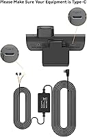 Vista 2 de REDTIGER F7N - Kit de cable duro para cámara de salpicadero, puerto USB C de 21.3 pies para cámara de salpicadero, convierte 12V-24V a 5V/2.5A