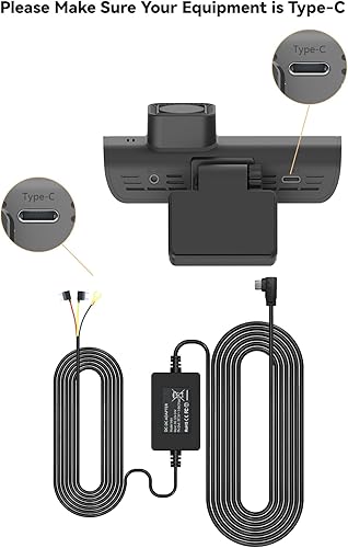 Miniatura 2 de REDTIGER F7N - Kit de cable duro para cámara de salpicadero, puerto USB C de 21.3 pies para cámara de salpicadero, convierte 12V-24V a 5V/2.5A