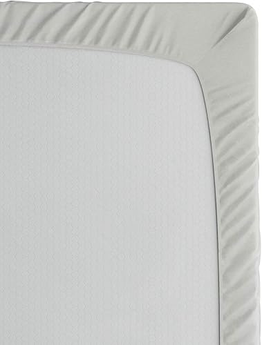 Miniatura 208 de Ambesonne - Sábana bajera ajustable multicolor, en colores y tres tamaños Azul y gris,Verde Militar Sage Green,Ámbar beige,Negro Grey White,Azul