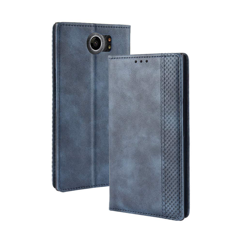 Abtory Case for BlackBerry Priv, Leather Wallet Case Book Style PU Folio Flip Cover Stand Feature Magnetic Clasp Closure Cash Pocket Card Holder for BlackBerry Priv Blue