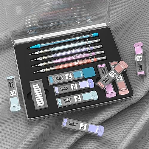 Image of Mr. Pen- Pastel Mechanical Pencil Set, 5 Mechanical Pencils (0.3, 0.5, 0.7