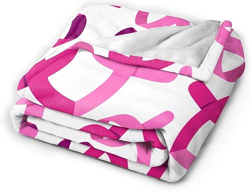 Miniatura 2 de Manta de felpa de forro polar de cintas rosadas, suave, acogedora, cálida y esponjosa, de microfibra para cama, sofá, silla, siesta de otoño,