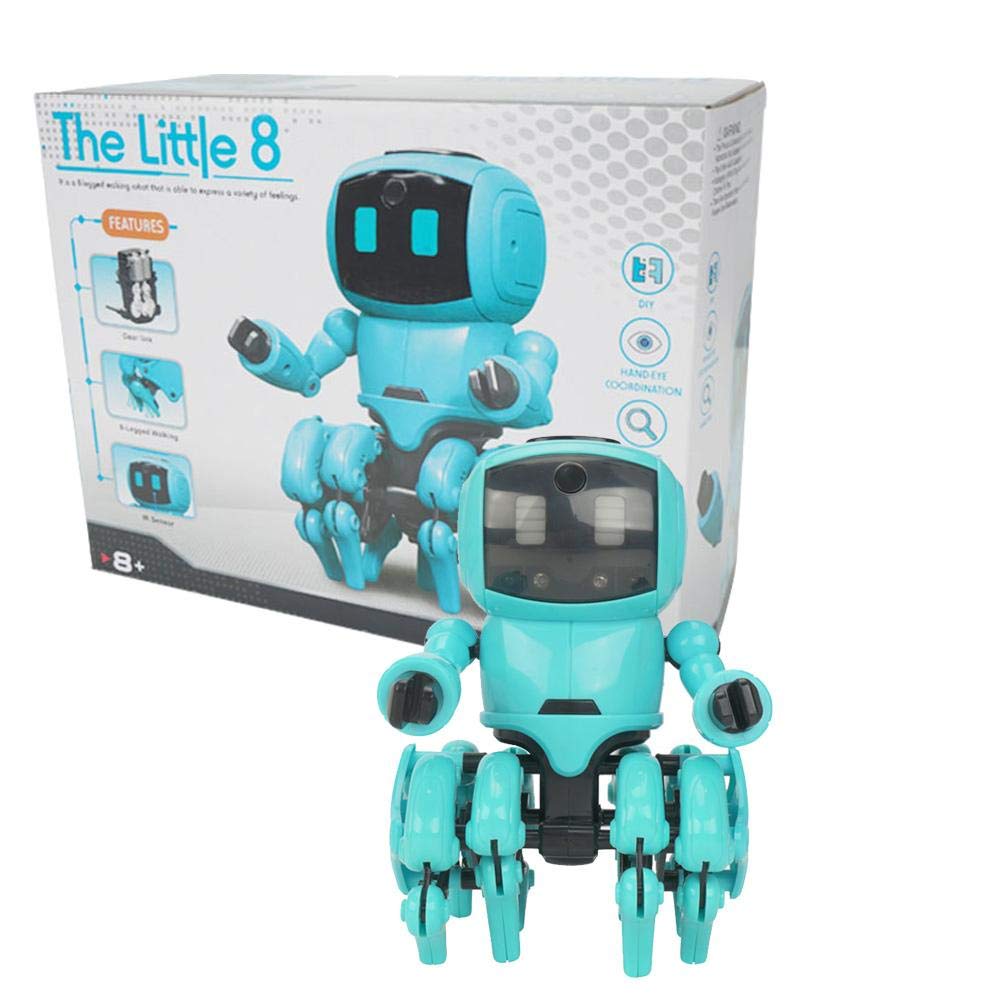 8-leg Robot Toy, Robot kits for Boys Gift DIY Robot Assemble Toy Building Sets,Smart Tracking Senses Gesture Control Walking Smart Int Science Educational Electric Toys