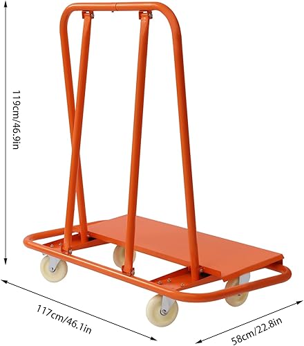 Miniatura 4 de CNCEST Carrito de hojas de yeso comercial de 46.06 x 22.83 x 46.85 pulgadas, carrito de paneles de yeso, panel de hoja de hoja de hoja de rollo,