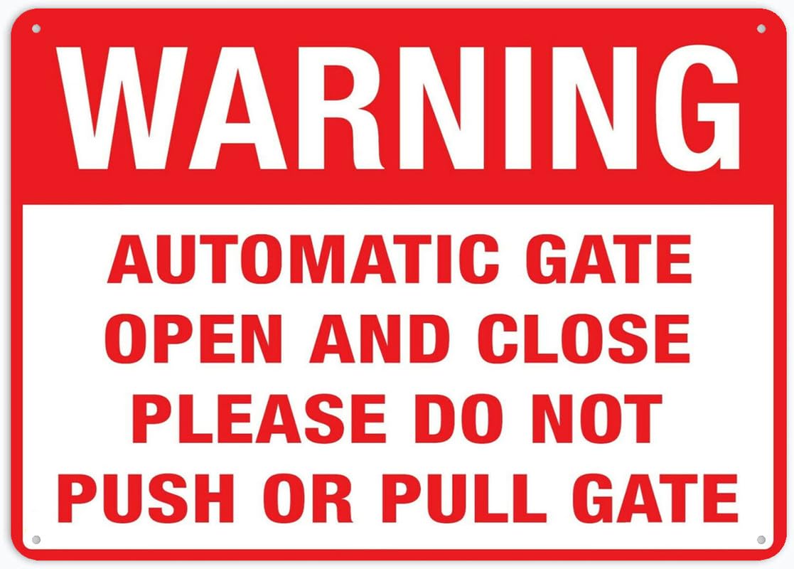 Warning Automatic Gate Opens And Closes Aluminum Metal Sign 12"x8" Premium Aluminum Sun-Proof Rust-Free For Home/Yard Use