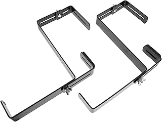 Hemoton Suportes para caixa de flores, gancho para pendurar no pátio, ganchos para pendurar na janela, suportes para vaso com 2 âncoras para cerca, varanda e pérgola